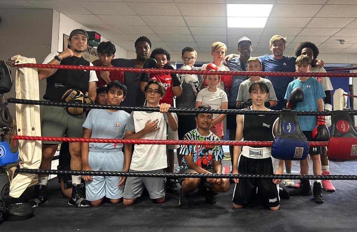 Group shot from a boxing training session at Marcianno ABC