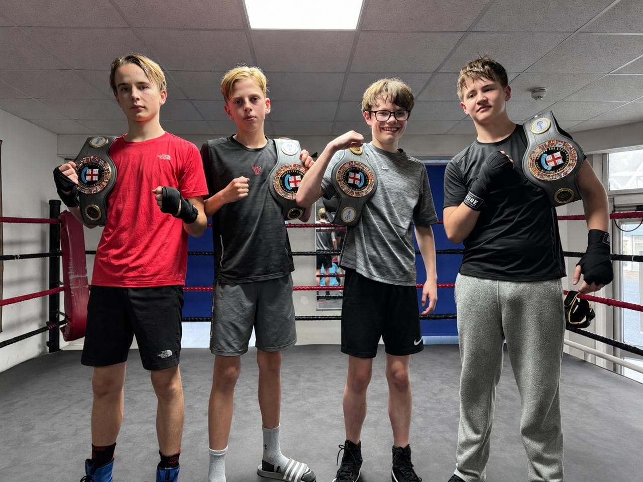 Junior champions with their belts at Marcianno ABC
